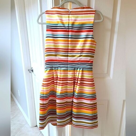 CeCe by Cynthia Steffe 'Yana' Multistripe Georgette Fit & Flare Dress Size 8 - Picture 7 of 7